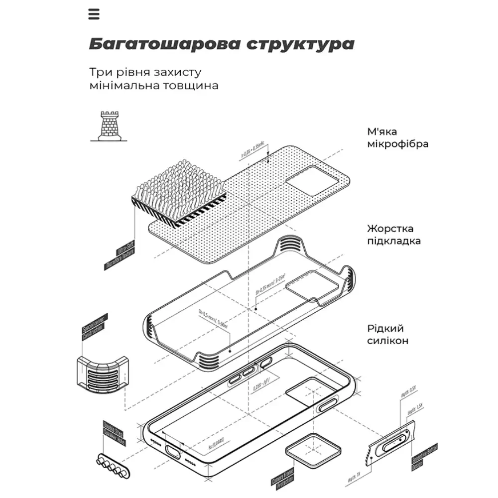 Внешний вид Чехол ARMORSTANDART ICON Case для Xiaomi Redmi Note 13 5G Lavender (ARM71890)