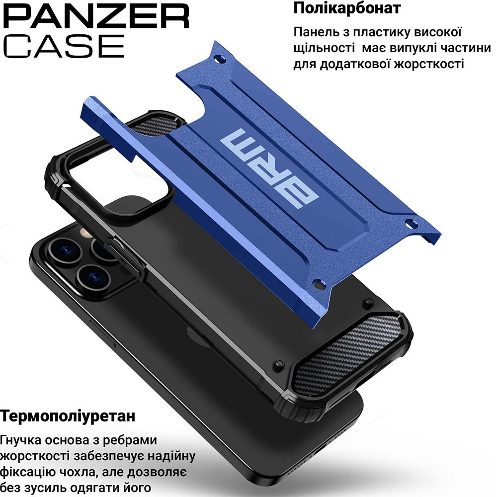 Чохол ARMORSTANDART Panzer для Samsung A05 (A055) Dark Blue (ARM73718) Колір синій