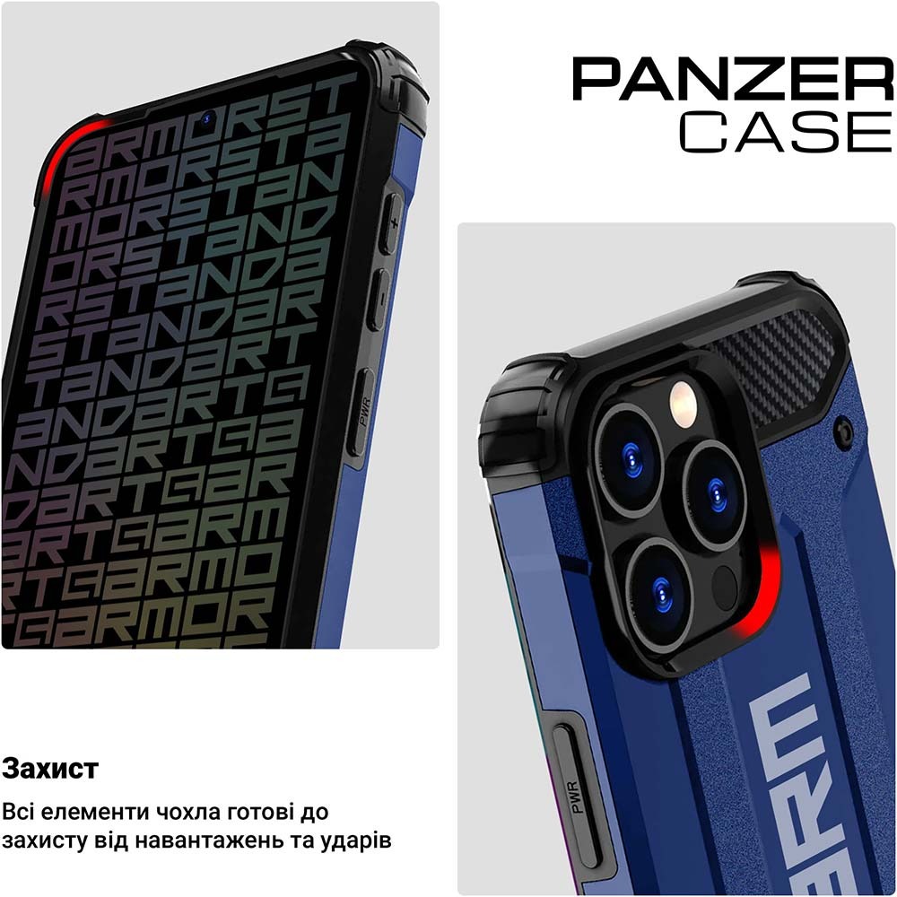 Чехол ARMORSTANDART Panzer для Samsung A25 5G Dark Blue (ARM73724) Материал поликарбонат