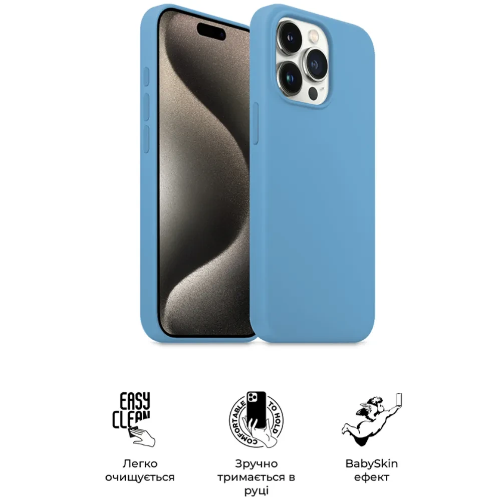 Чохол ARMORSTANDART ICON2 Case для Apple iPhone 15 Pro Light Blue (ARM76998) Матеріал силікон