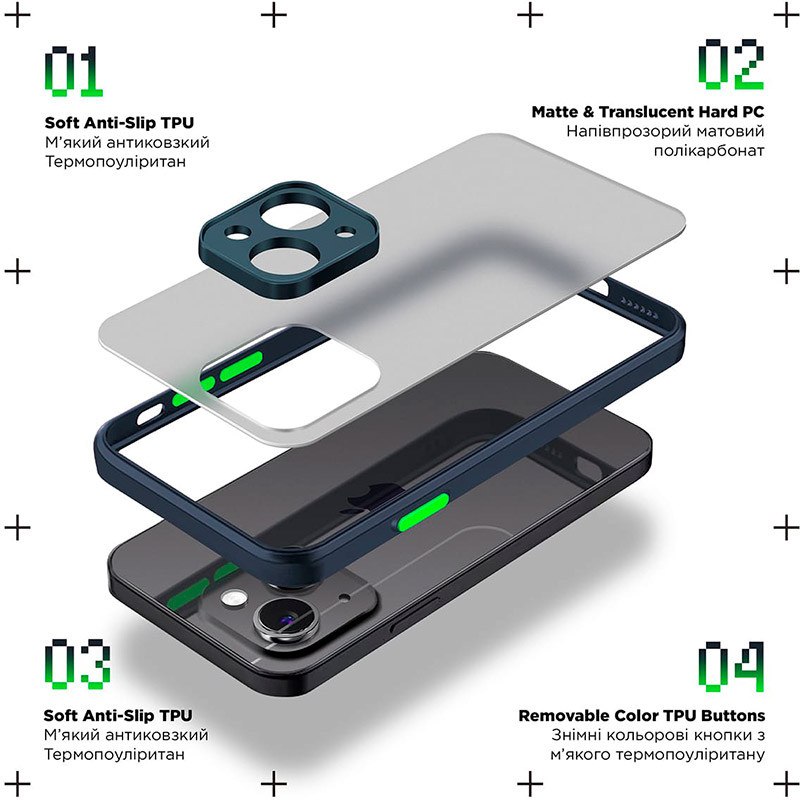 Чохол ARMORSTANDART Frosted Matte для Tecno Spark Go 2024 (BG6) Navy Blue (ARM73588) Тип чохол-накладка