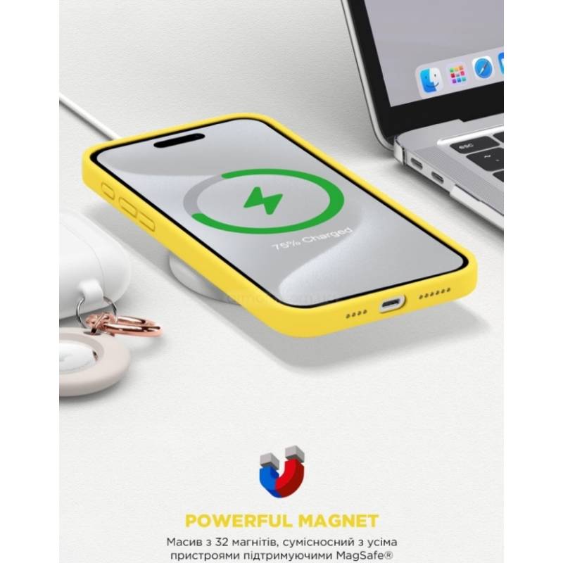 Внешний вид Чехол ARMORSTANDART ICON2 MagSafe для Apple iPhone 15 Sunshine Yellow (ARM77011)