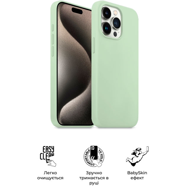 Чохол ARMORSTANDART ICON2 Case для Apple iPhone 15 Pro Soft Mint (ARM76996) Тип чохол-накладка