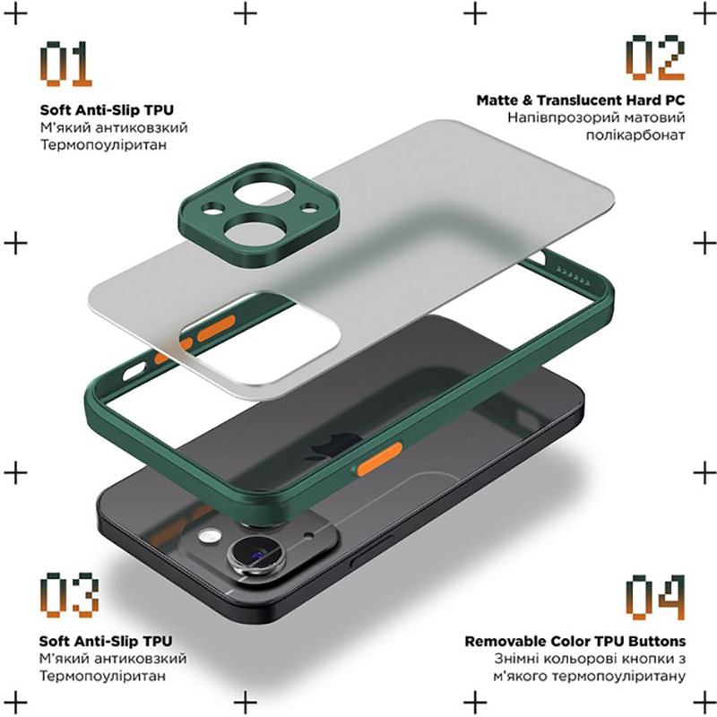 Чохол ArmorStandart Frosted Matte для Xiaomi Redmi Note 13 Pro+ 5G Dark Green (ARM71839) Сумісність за моделлю Xiaomi Redmi Note 13 Pro+ 5G