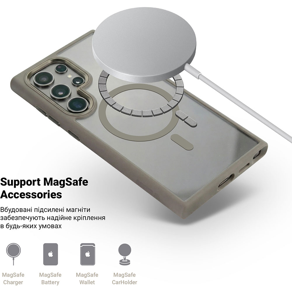 Чехол ArmorStandart Unit MagSafe для для Samsung Galaxy S24 Ultra Titanium Grey (ARM74870) Цвет серый