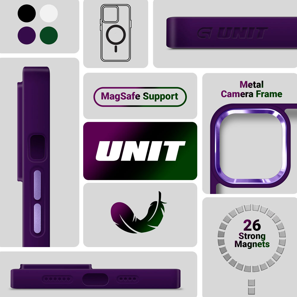 Чохол ARMORSTANDART Unit MagSafe для Apple iPhone 15 Pro Max Purple (ARM75230) Матеріал поліуретан