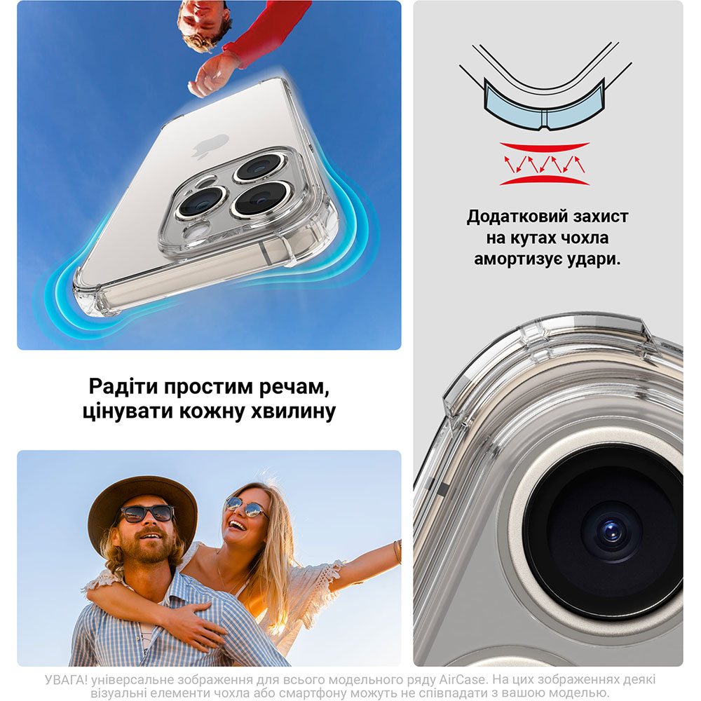 Чохол ArmorStandart Air Force для Realme C63 4G Camera Cover Clear (ARM78475) Матеріал силікон