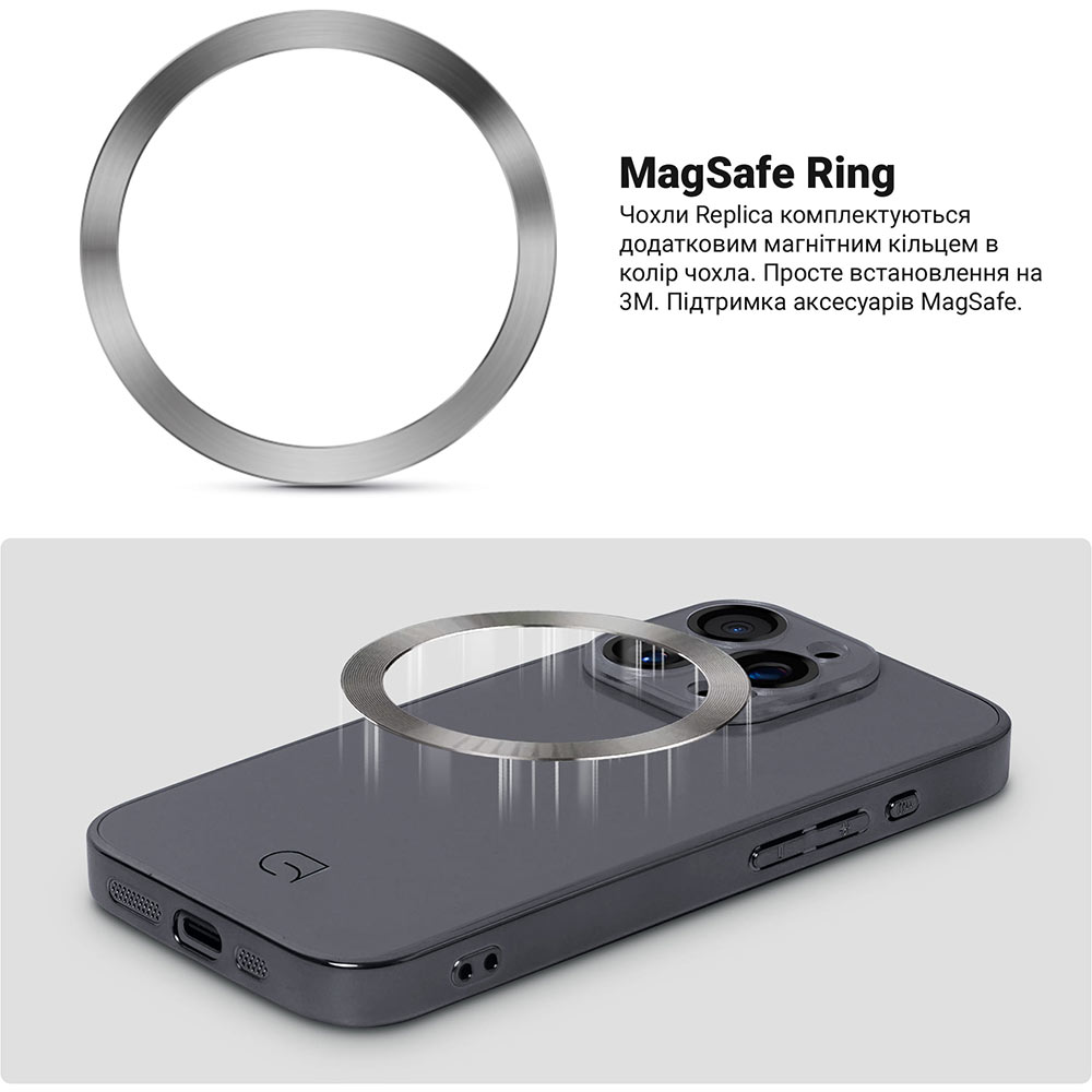 Чехол ARMORSTANDART Replica MagSafe для Apple iPhone 13 Pro Max Titanium Grey (ARM76193) Материал полиуретан