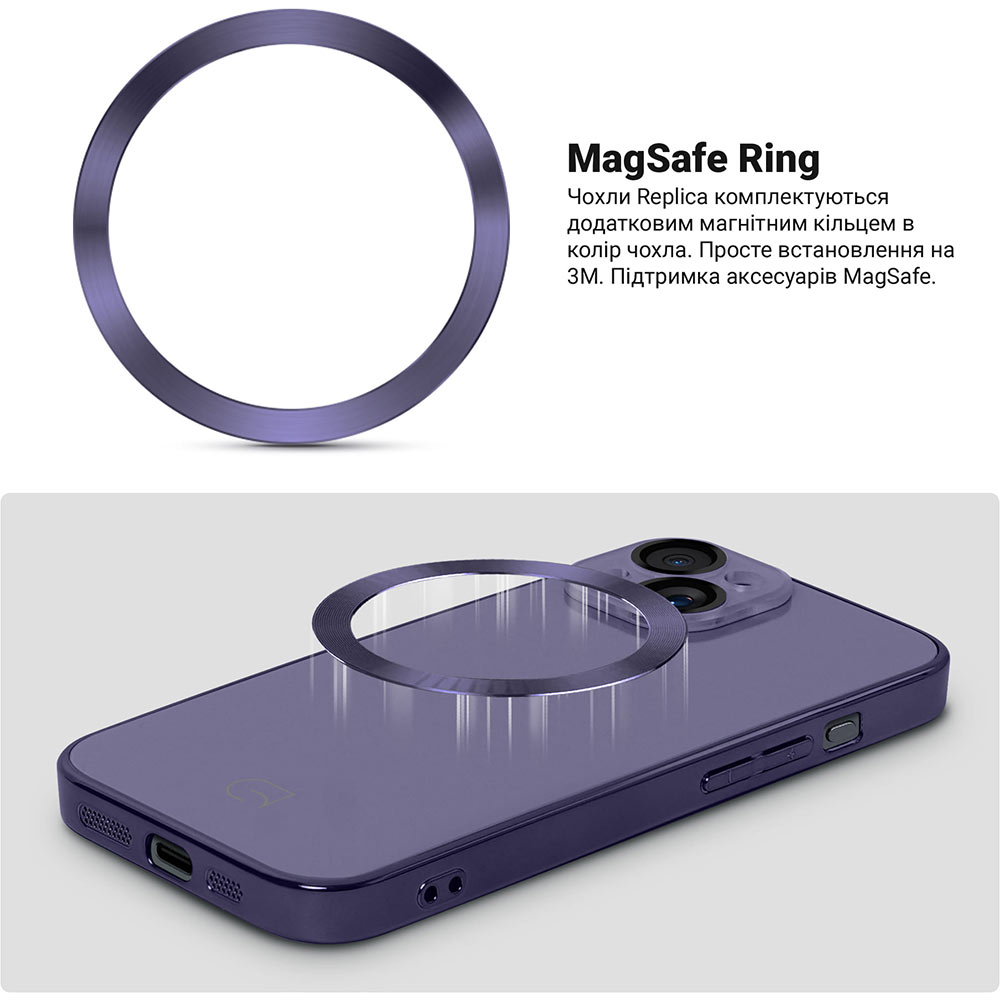 Чохол ARMORSTANDART Replica MagSafe для Apple iPhone 14 Dark Purple (ARM76198) Матеріал полікарбонат