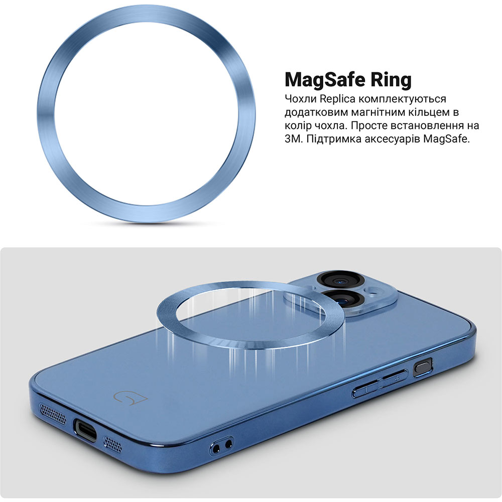 Чохол ARMORSTANDART Replica MagSafe для Apple iPhone 15 Light Blue (ARM76225) Матеріал полікарбонат