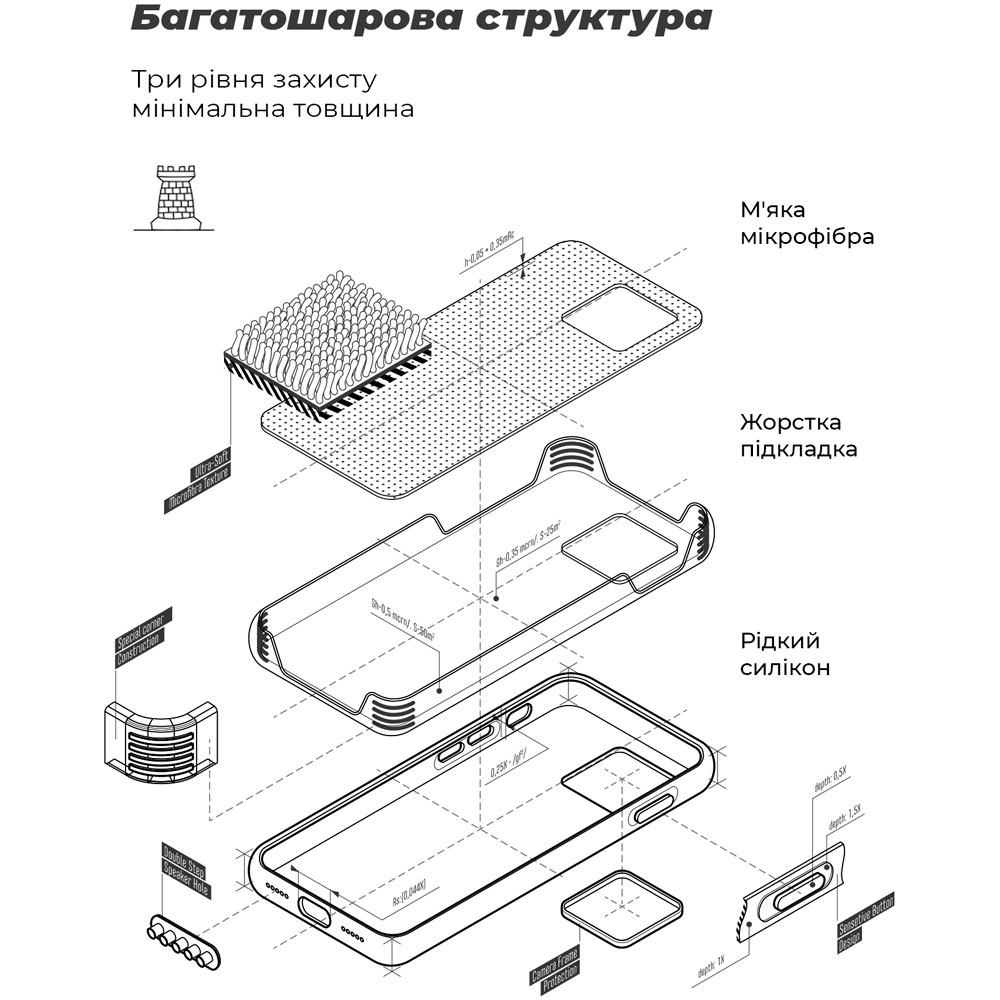 Зовнішній вигляд Чохол ArmorStandart ICON Case для Realme C67 4G Lavender (ARM73860)