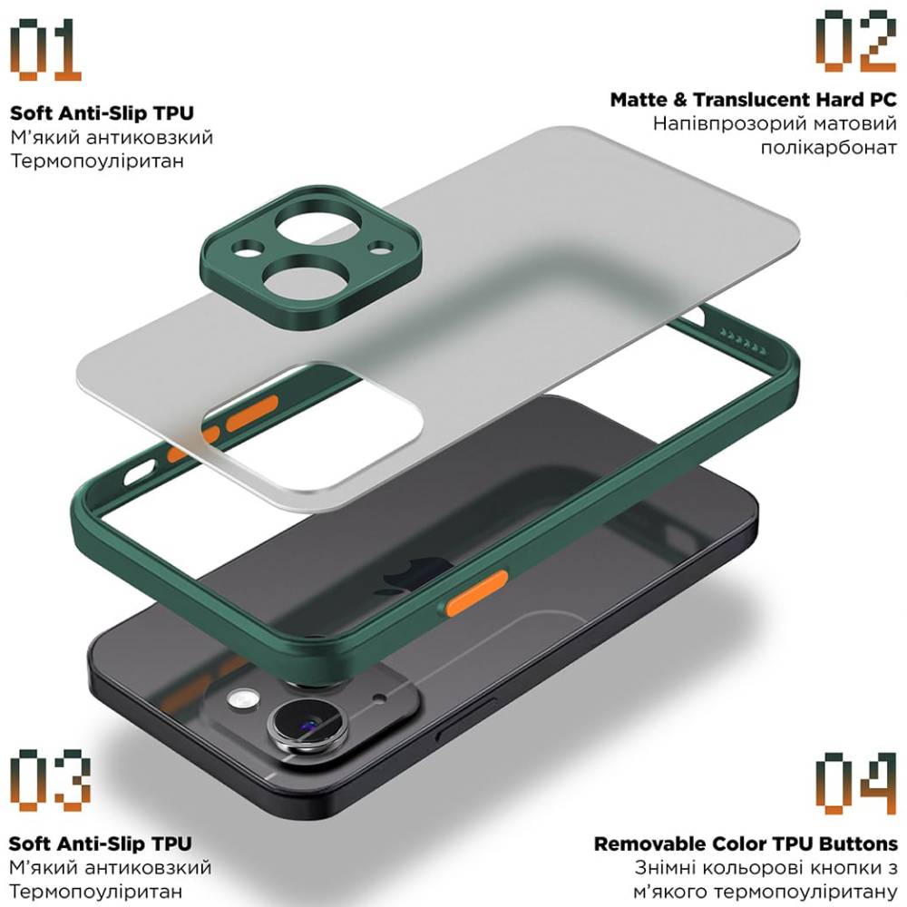 Чехол ARMORSTANDART Frosted Matte для Realme C65 4G Dark Green (ARM77886) Совместимость по модели Realme C65 4G