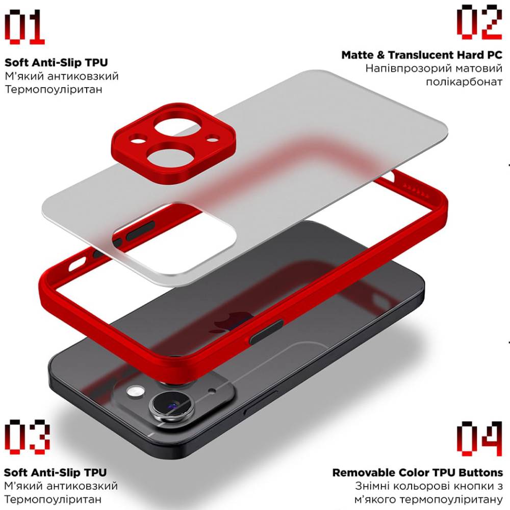 Чехол ARMORSTANDART Frosted Matte для Realme C65 4G Red (ARM77888) Совместимость по модели Realme C65 4G