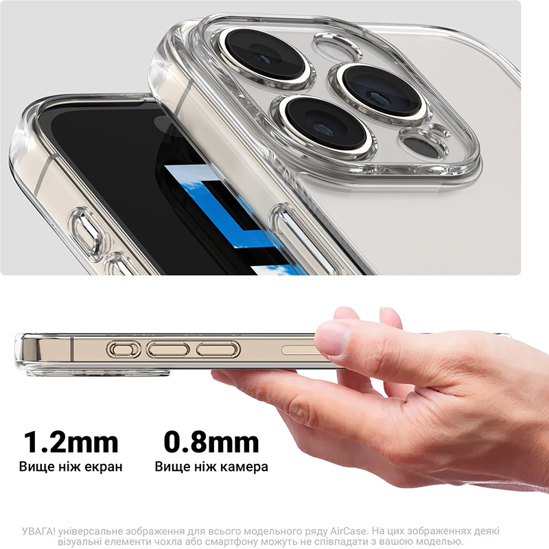 Чохол ARMORSTANDART Air для Motorola Edge 50 Pro Camera cover Clear (ARM77356) Матеріал поліуретан