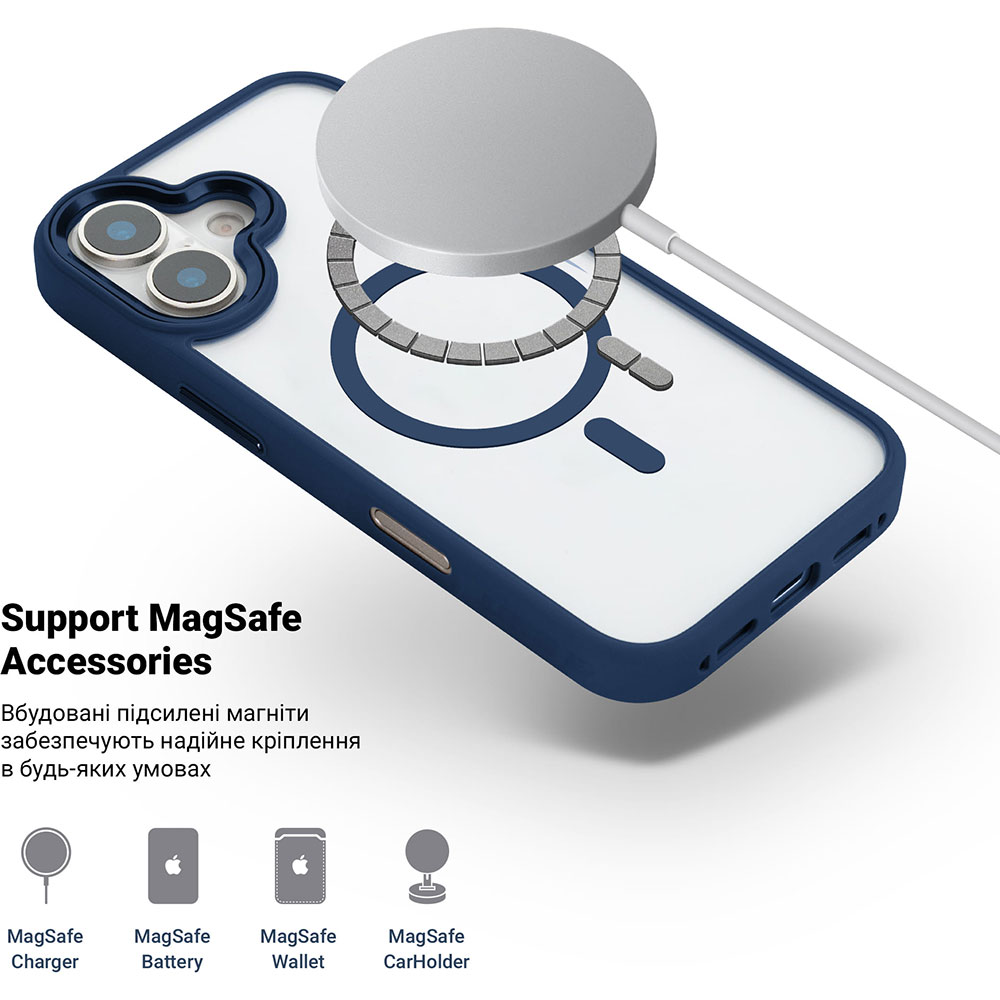 Чехол ArmorStandart Unit MagSafe для Apple iPhone 16 Plus Dark Blue (ARM79290) Цвет синий