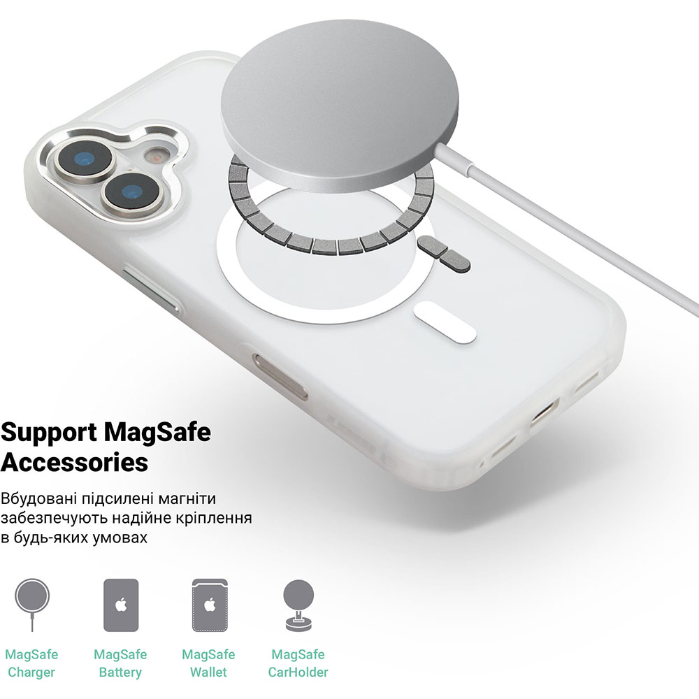 Чохол ArmorStandart Unit MagSafe для Apple iPhone 16 Plus Matte Clear (ARM78708) Колір прозорий