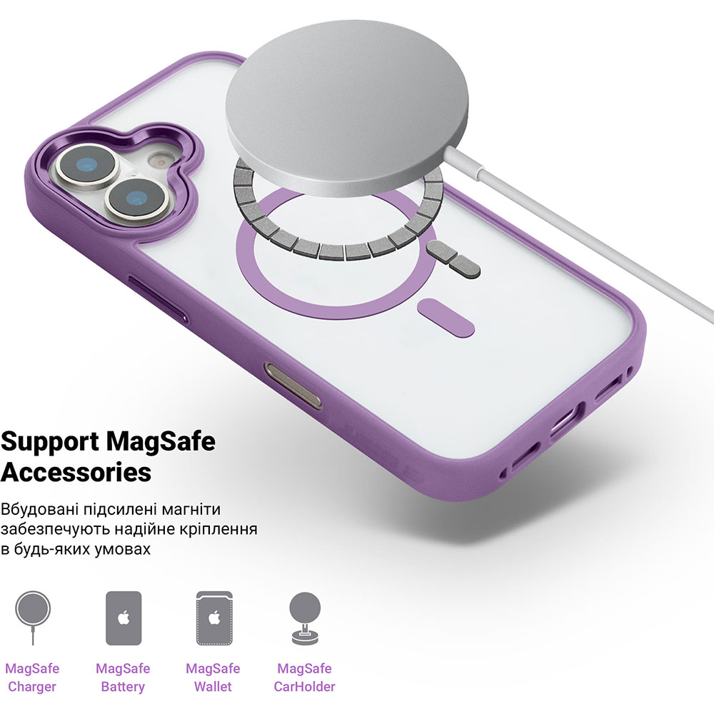 Чехол ArmorStandart Unit MagSafe для Apple iPhone 16 Plus Violet (ARM79295) Цвет фиолетовый