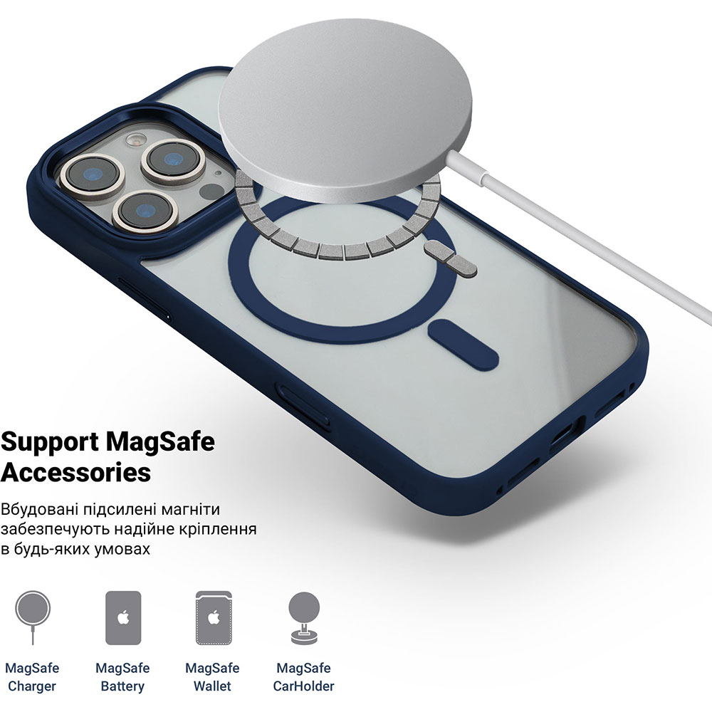 Чехол ArmorStandart Unit MagSafe для Apple iPhone 16 Pro Dark Blue (ARM78711) Цвет синий