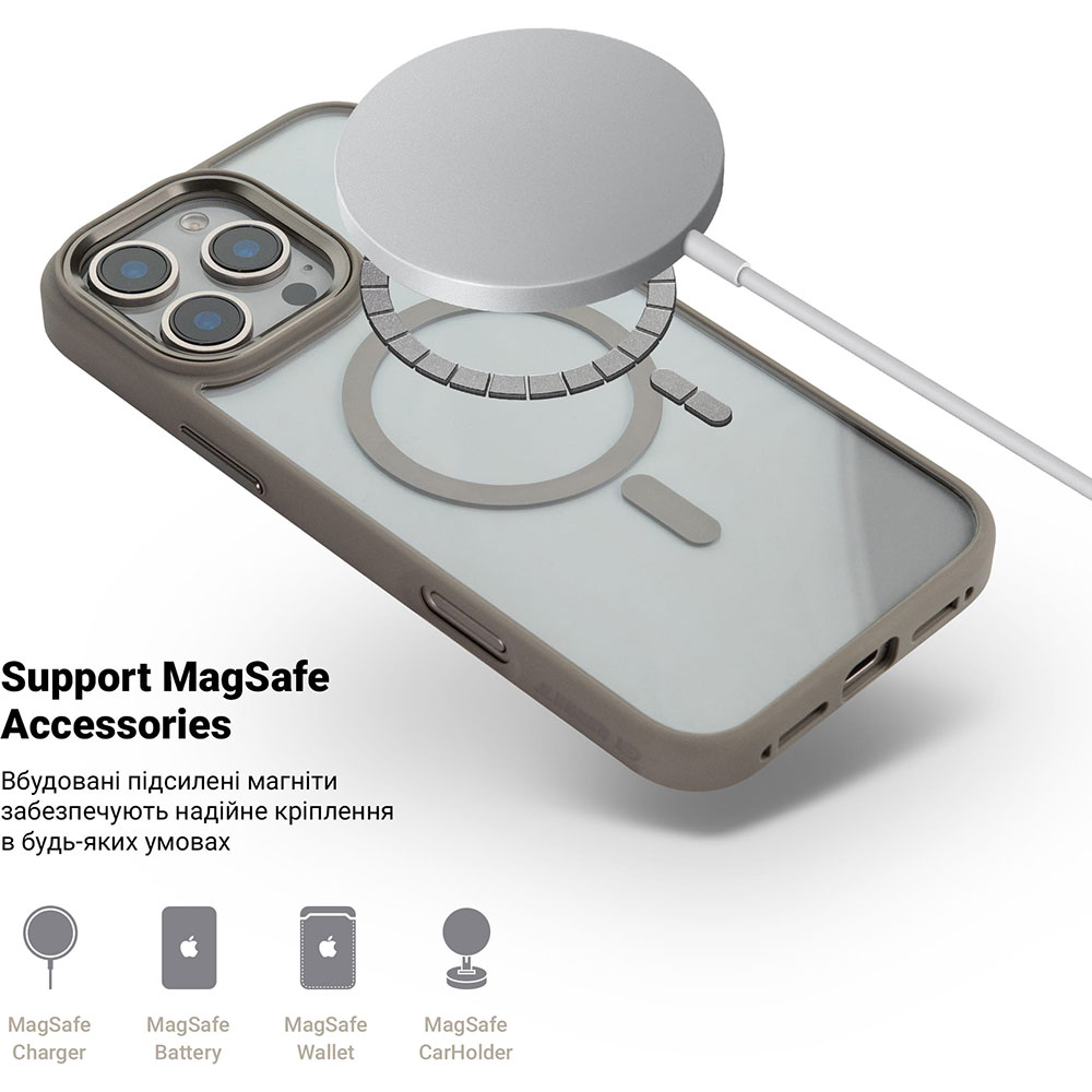 Внешний вид Чехол ARMORSTANDART Unit MagSafe для Apple iPhone 16 Pro Max Titanium Grey (ARM78714)
