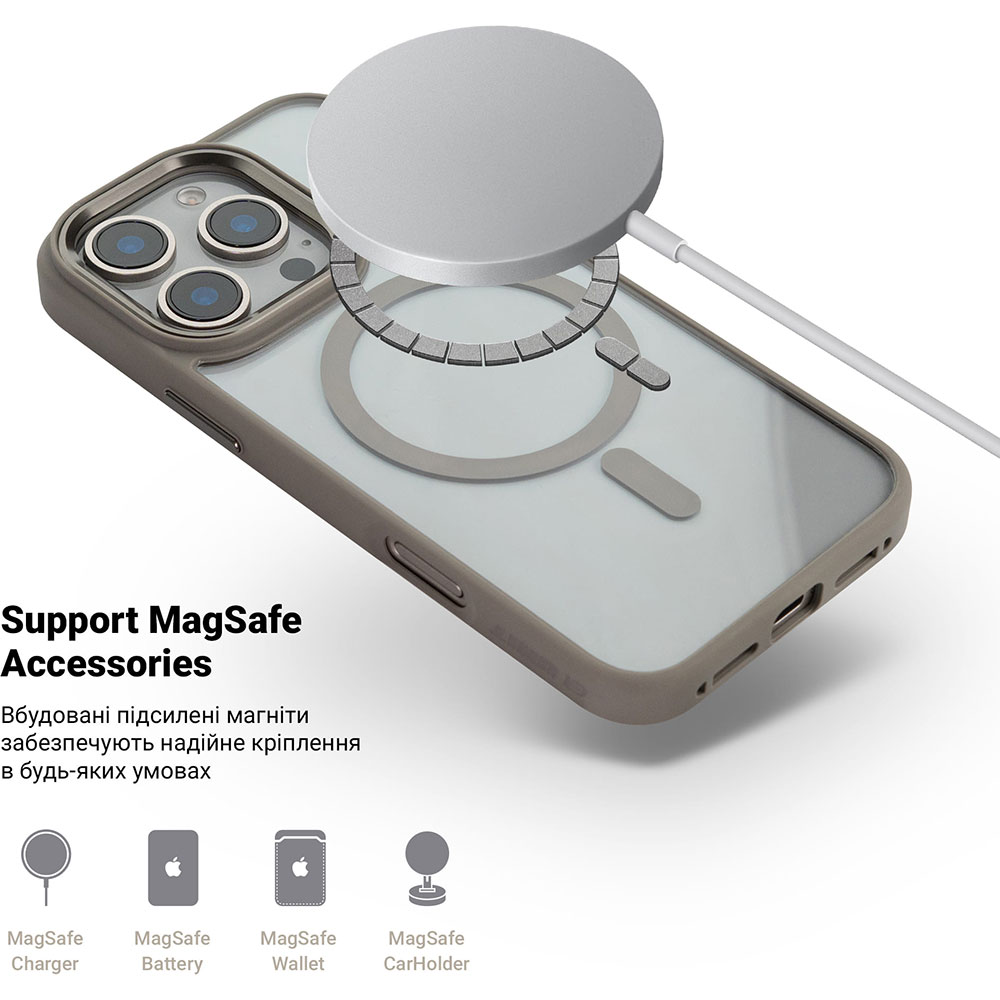 Чохол ARMORSTANDART Unit MagSafe для Apple iPhone 16 Pro Titanium Grey (ARM78710) Колір сірий