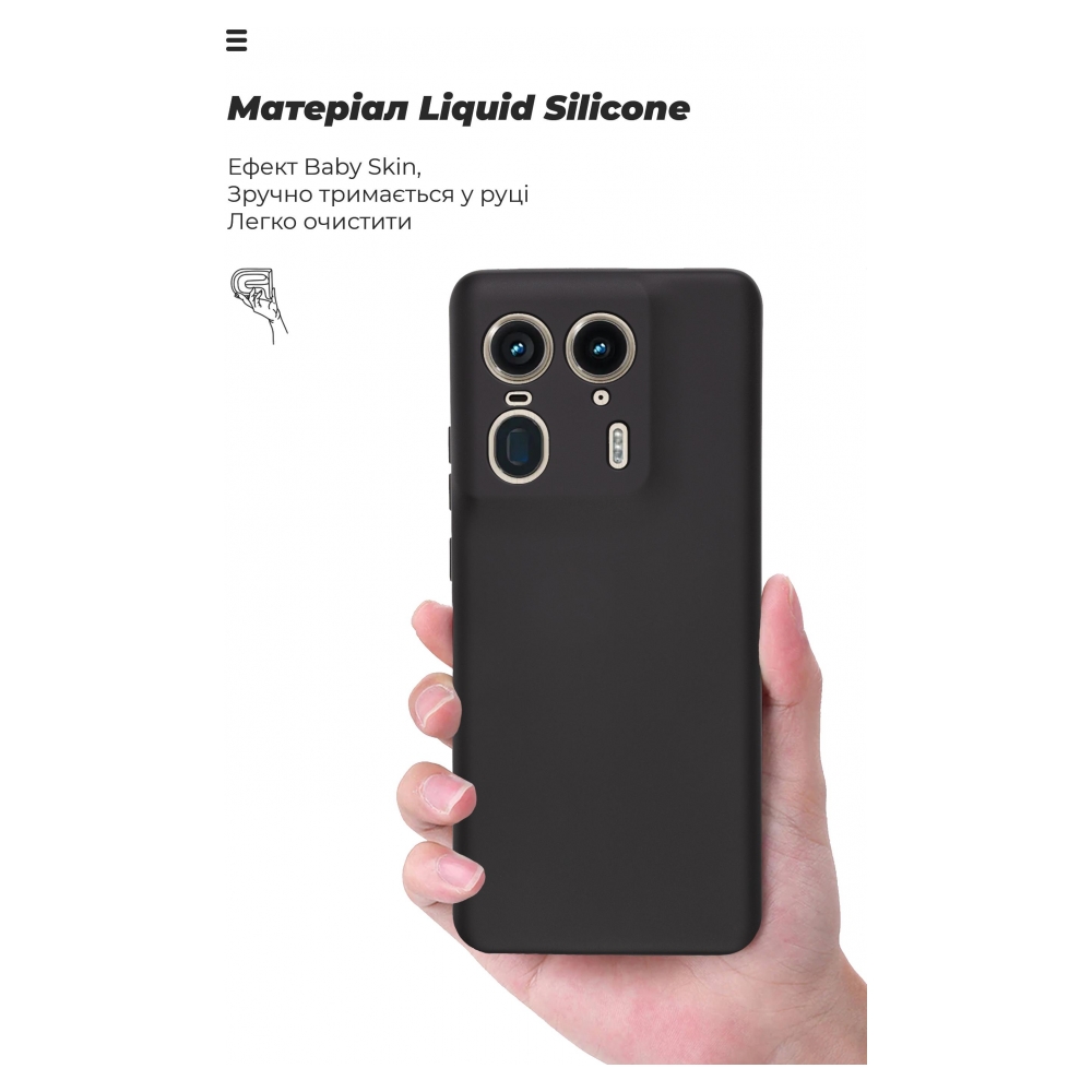 Чохол ARMORSTANDART ICON для Motorola Edge 50 Ultra Camera cover Black (ARM77309) Матеріал мікрофібра