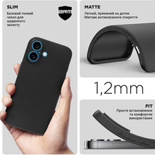 Чехол ArmorStandart Matte Slim Fit для Apple iPhone 16 Camera cover Black (ARM78493)