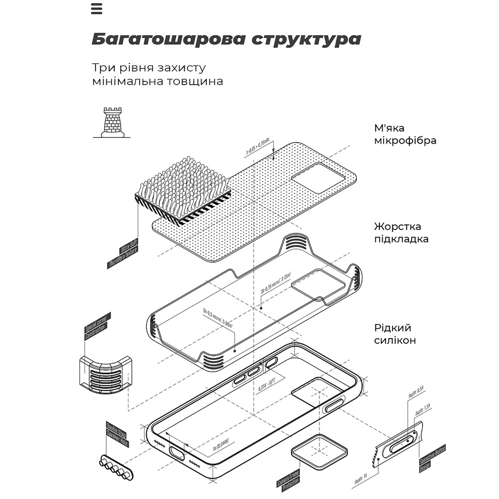 Чохол ARMORSTANDART ICON для Motorola G85 5G Camera cover Black (ARM77297) Матеріал мікрофібра