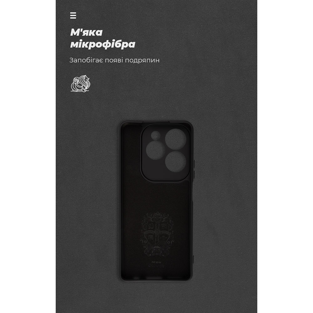 Чохол ArmorStandart ICON для Infinix Hot 40 Camera cover Black (ARM79055) Матеріал поліуретан