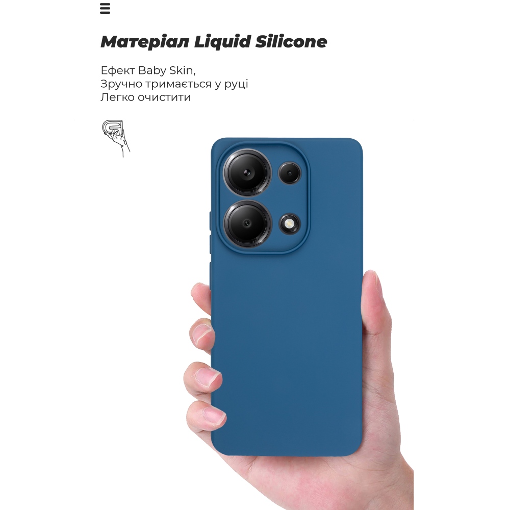 Чехол ARMORSTANDART ICON для Xiaomi Redmi Note 13 Pro 4G Camera cover Dark Blue (ARM81134) Материал полиуретан