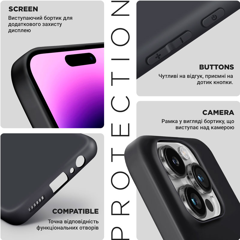 Чохол ARMORSTANDART Matte Slim Fit для Honor 200 Camera cover Black (ARM80646) Матеріал поліуретан