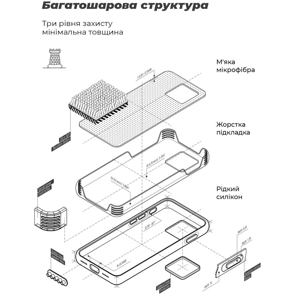 Зовнішній вигляд Чохол ArmorStandart ICON для Infinix Hot 50 4G Camera cover Black (ARM80976)