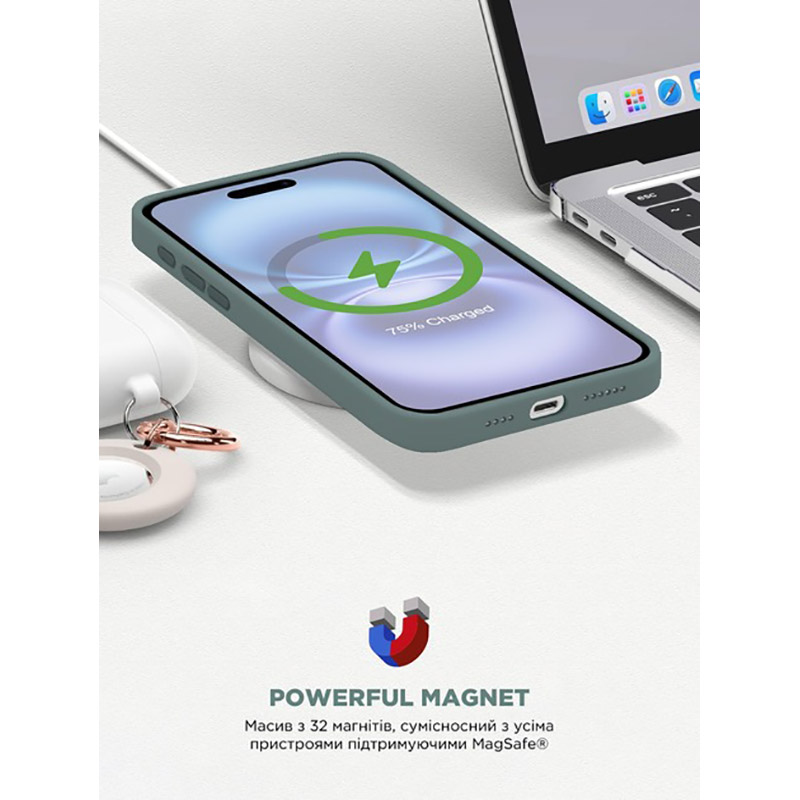 Чехол ArmorStandart ICON2 MagSafe для Apple iPhone 16 Lake Green (ARM81313) Материал силикон