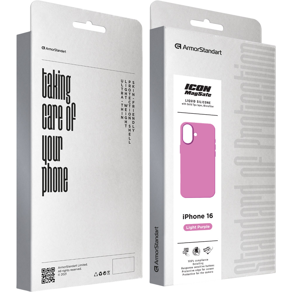 Изображение Чехол ArmorStandart Icon2 MagSafe для Apple iPhone 16 Light Purple (ARM80182)