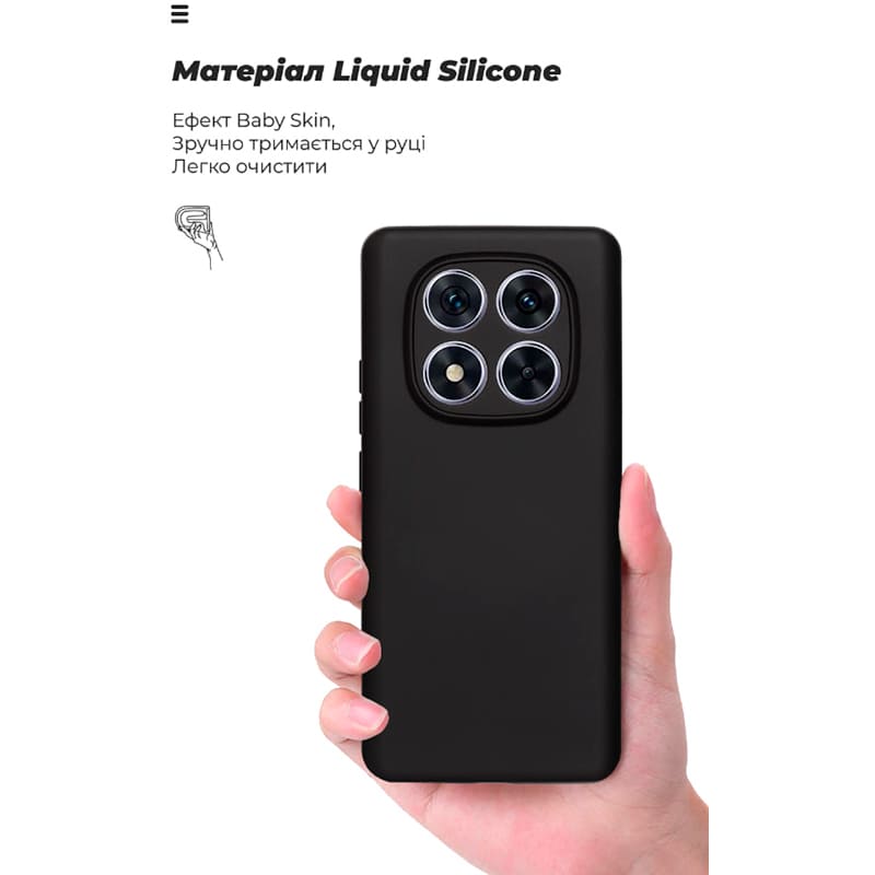 Внешний вид Чехол ARMORSTANDART ICON для Xiaomi Redmi Note 14 Pro 5G/Poco X7 Camera cover Black (ARM79827)