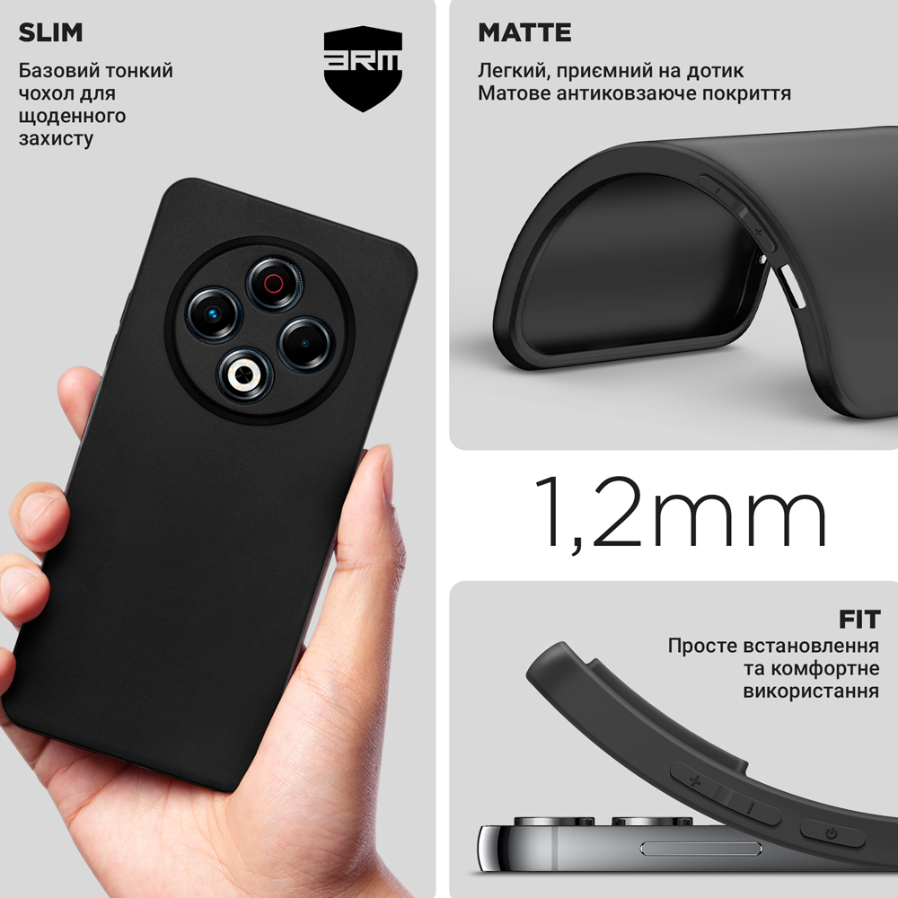 Чохол ARMORSTANDART Matte Slim Fit для Tecno Spark 30 4G (KL6) Camera cover Black (ARM81370) Сумісність за моделлю Tecno Spark 30 4G