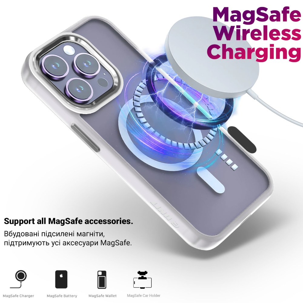 Чохол ARMORSTANDART Unit MagSafe для Samsung S25 Matte Clear Silver (ARM82261) Матеріал пластик