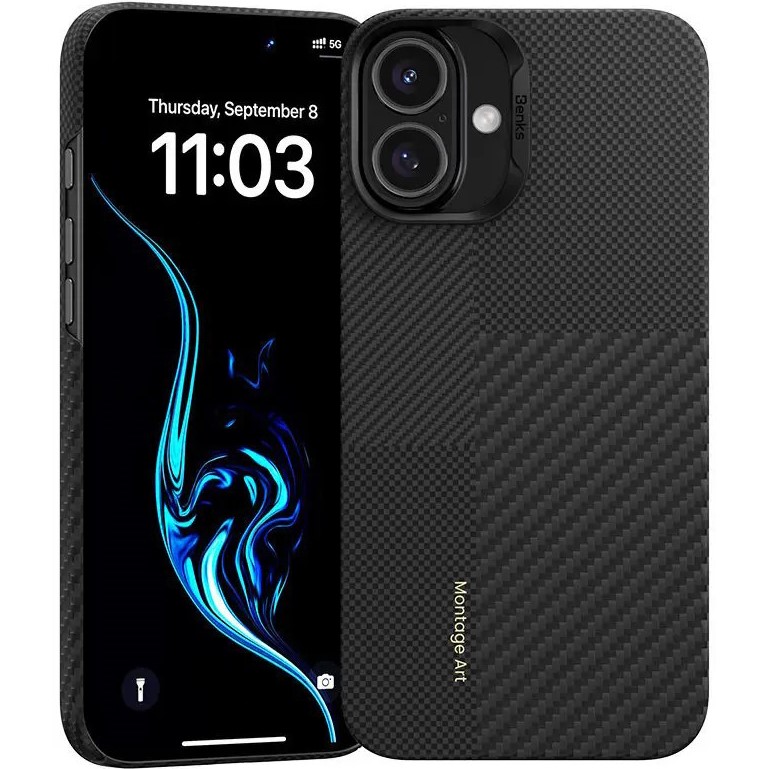 Чохол BENKS MagClap Armor Air Case Montage для Apple iPhone 16 Plus Black (1378418)