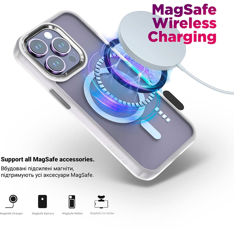 Чехол ARMORSTANDART Unit MagSafe для Samsung Galaxy S25 Plus Matte Clear Silver (ARM82264) Материал пластик