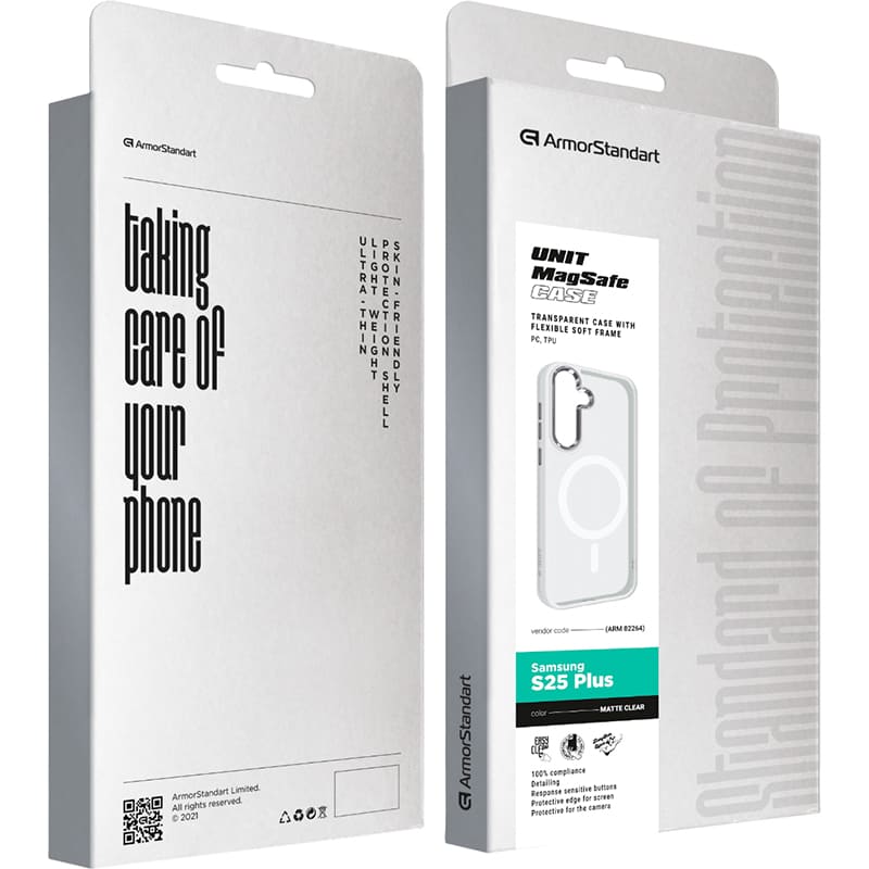 Чехол ARMORSTANDART Unit MagSafe для Samsung Galaxy S25 Plus Matte Clear Silver (ARM82264) Тип чехол-накладка