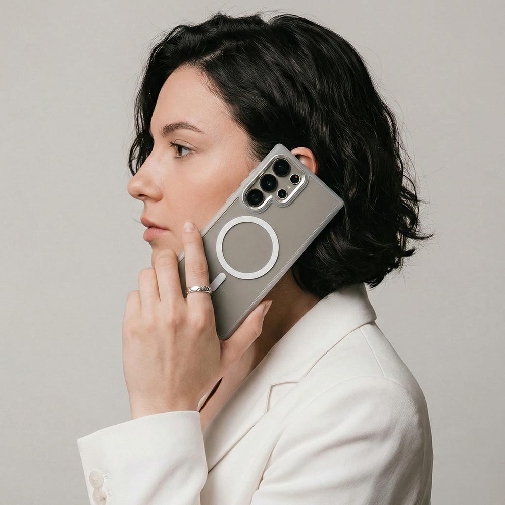 Чехол ARMORSTANDART Unit MagSafe для Samsung Galaxy S25 Ultra Matte Clear Silver (ARM82266) Материал полиуретан