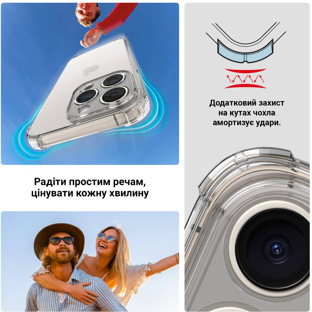 Зовнішній вигляд Чохол ArmorStandart Air Force для Samsung A05s (A057) Camera Cover Clear (ARM84400)