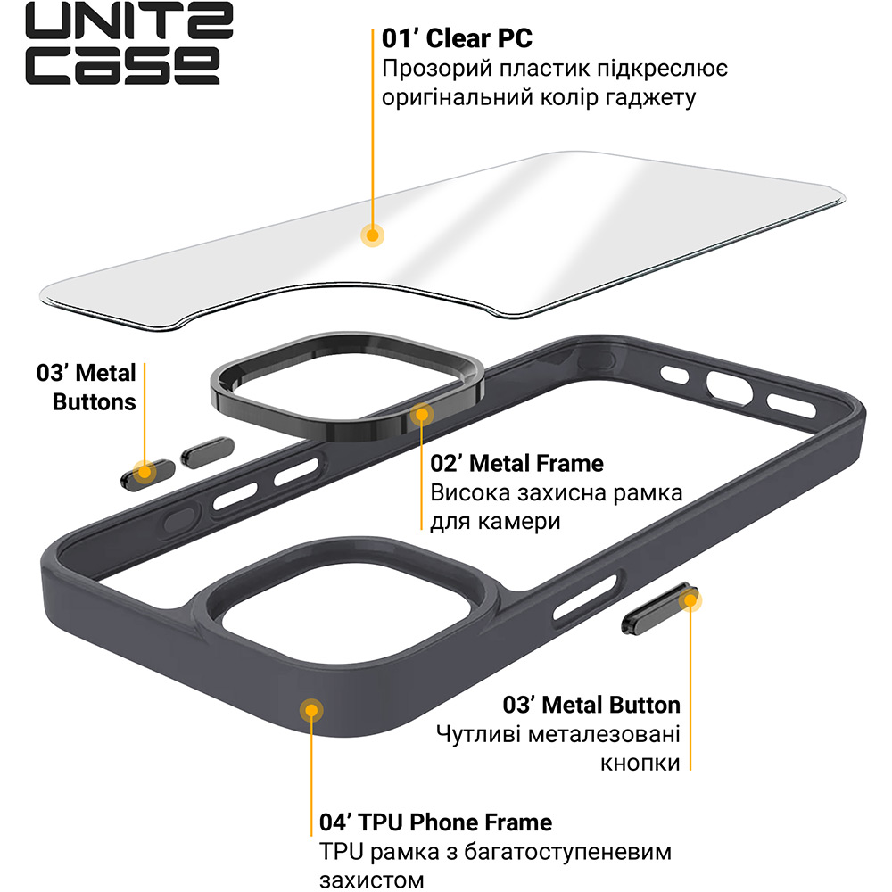 Чехол ARMORSTANDART UNIT2 для Apple iPhone 16e Black (ARM83852) Цвет черный