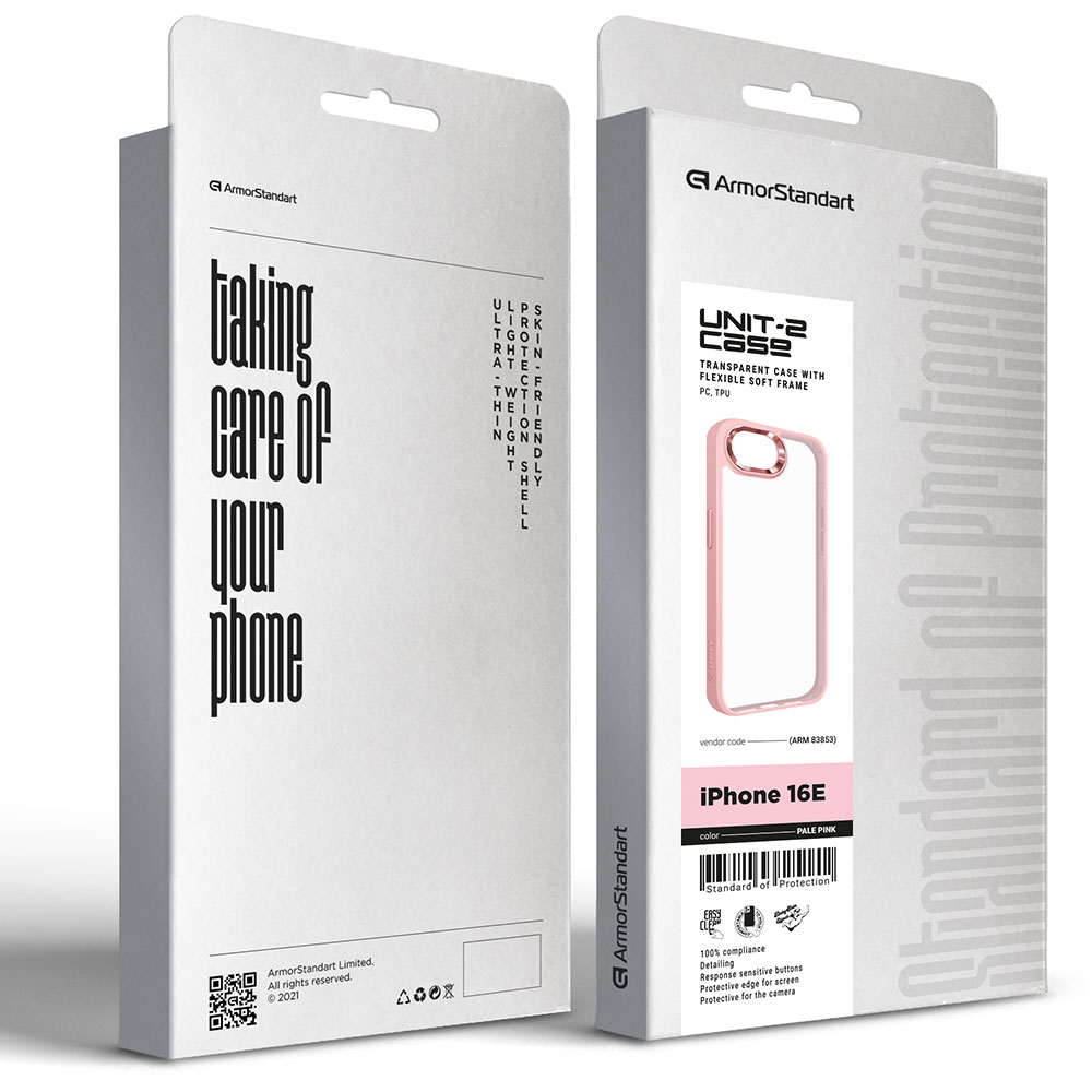 Чехол ARMORSTANDART UNIT2 для Apple iPhone 16e Pale Pink (ARM83853) Чехол ARMORSTANDART UNIT2 для Apple iPhone 16e Pale Pink (ARM83853) Материал пластик