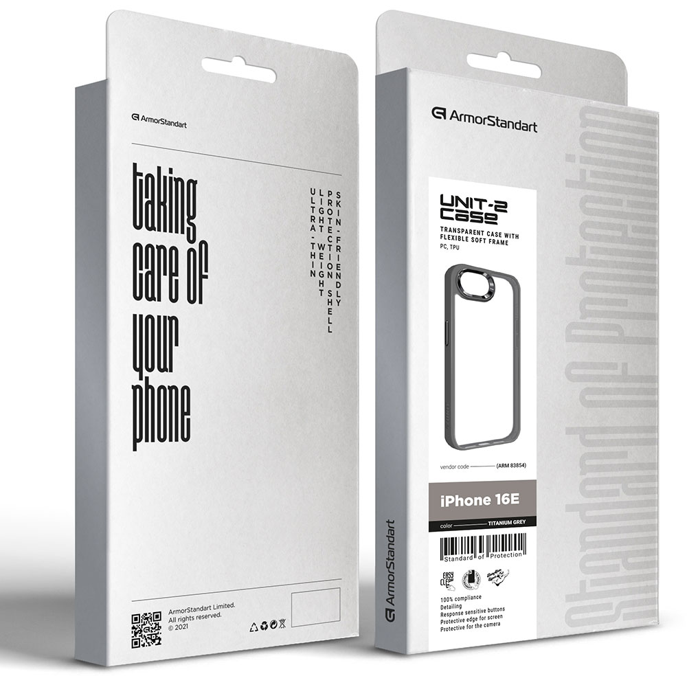 Чохол ARMORSTANDART UNIT2 для Apple iPhone 16e Titanium Grey (ARM83854) Тип чохол-накладка