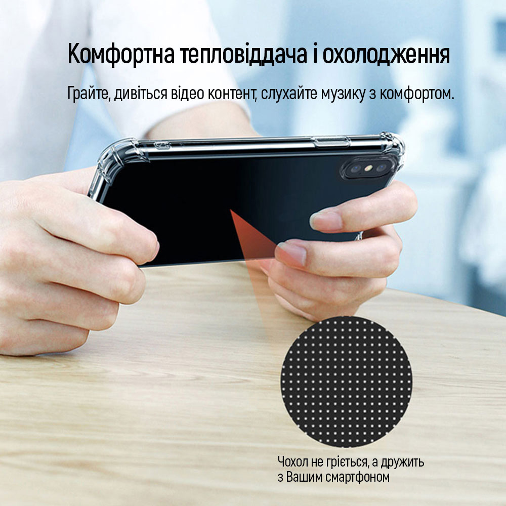 Чехол COLORWAY TPU AntiShock для Xiaomi Poco F7 Pro Clear (CW-CTASXPF7P) Материал полиуретан