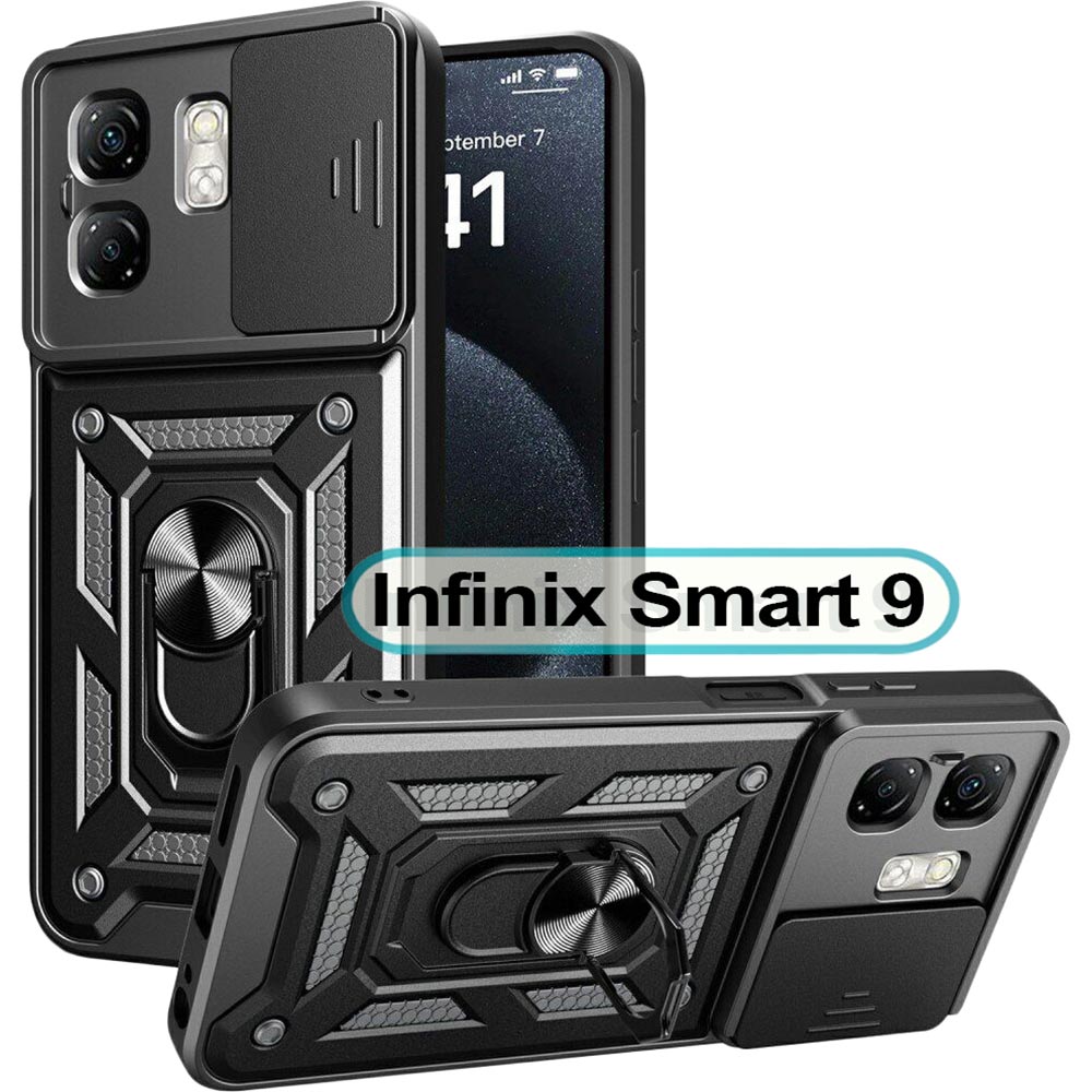 Чохол BECOVER Military для Infinix Smart 9 Black (713049) Матеріал силікон