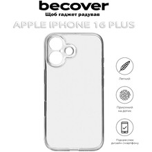 Чехол BECOVER Apple iPhone 16 Plus Transparancy (712277)