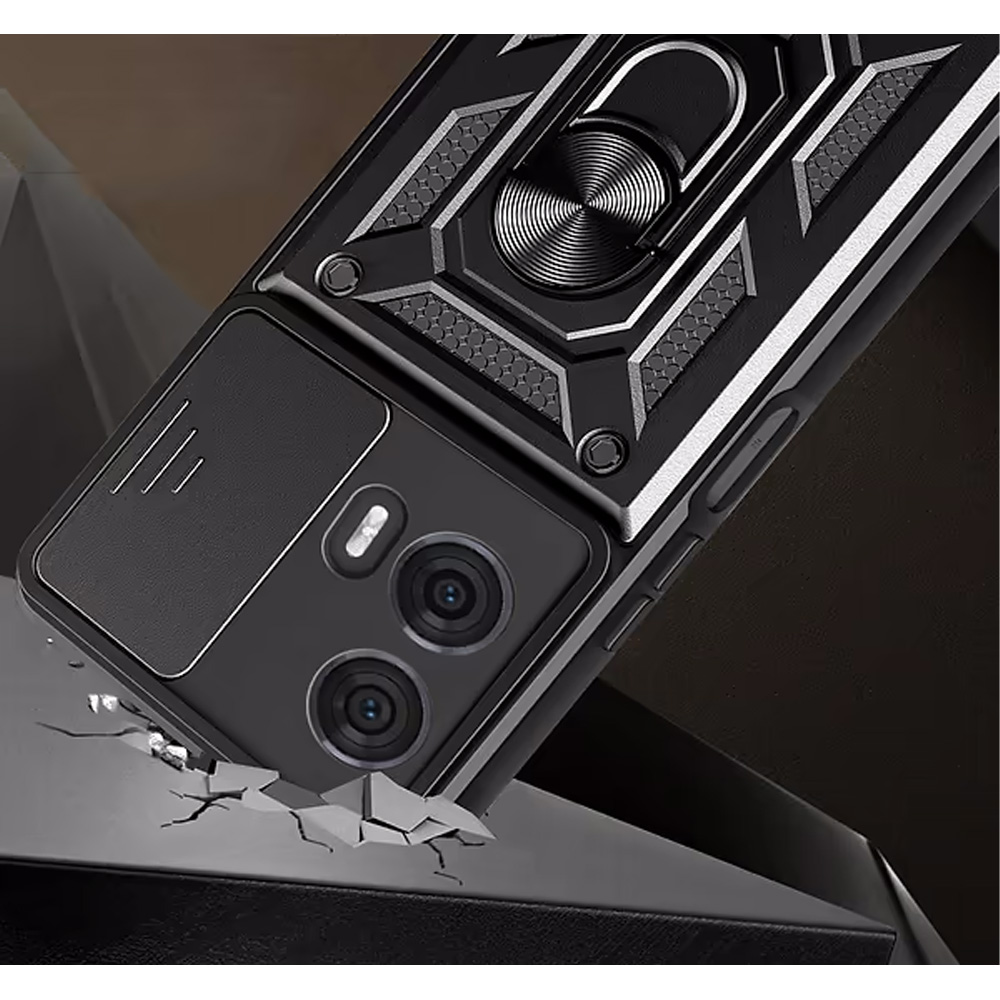 Чехол BECOVER Military для Motorola Edge 50 Fusion Black (712162) Материал металл