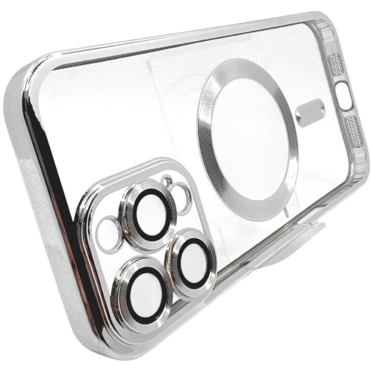 Чехол BECOVER TPU Chrome Case MagSafe для Apple iPhone 16 Pro Silver (712083) Тип чехол-накладка
