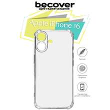 Чохол BECOVER Anti-Shock для Apple iPhone 16 Clear (712110)